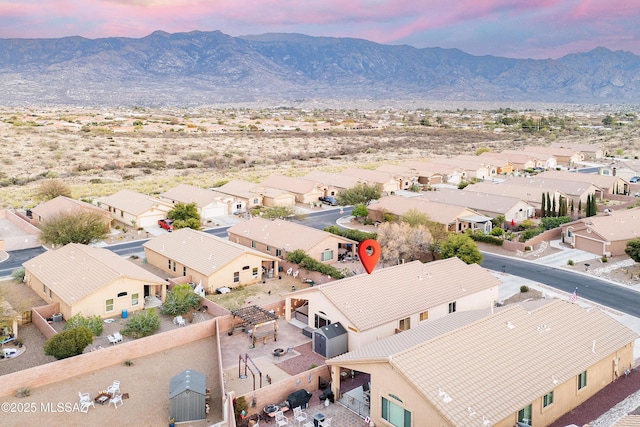 61080 Halter Pl, Saddlebrooke, AZ 85739 - bird's eye view featuring a mountain view and a residential view
