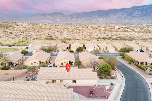 61080 Halter Pl, Saddlebrooke, AZ 85739 - bird's eye view featuring a residential view and a mountain view
