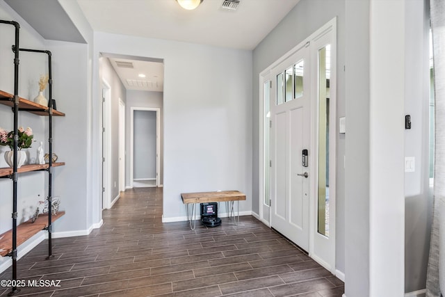 7415 W Cactus Flower Pass, Marana, AZ 85658 - entryway featuring dark wood-style floors, baseboards, and recessed lighting