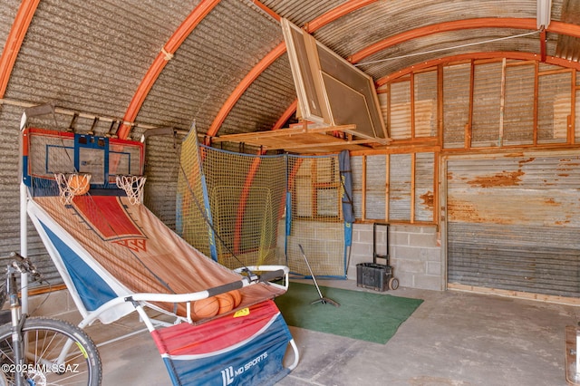 storage room with a garage