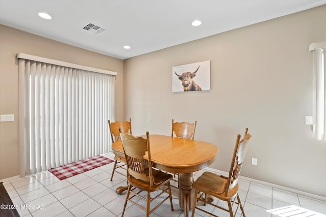 33743 S Ballad Dr, Red Rock, AZ 85145 - dining room with light tile patterned floors, visible vents, and recessed lighting