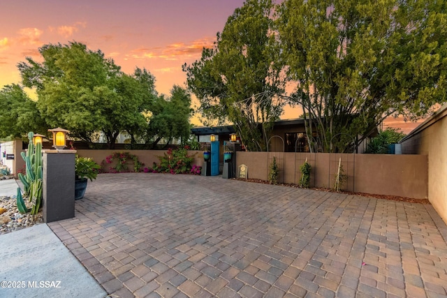 view of patio / terrace with a gate and a fenced front yard