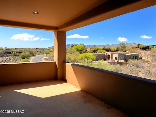balcony with a mountain view