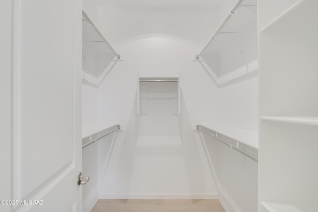 spacious closet with light wood-type flooring