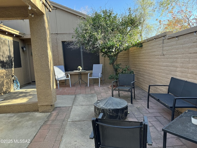 view of patio with a fenced backyard