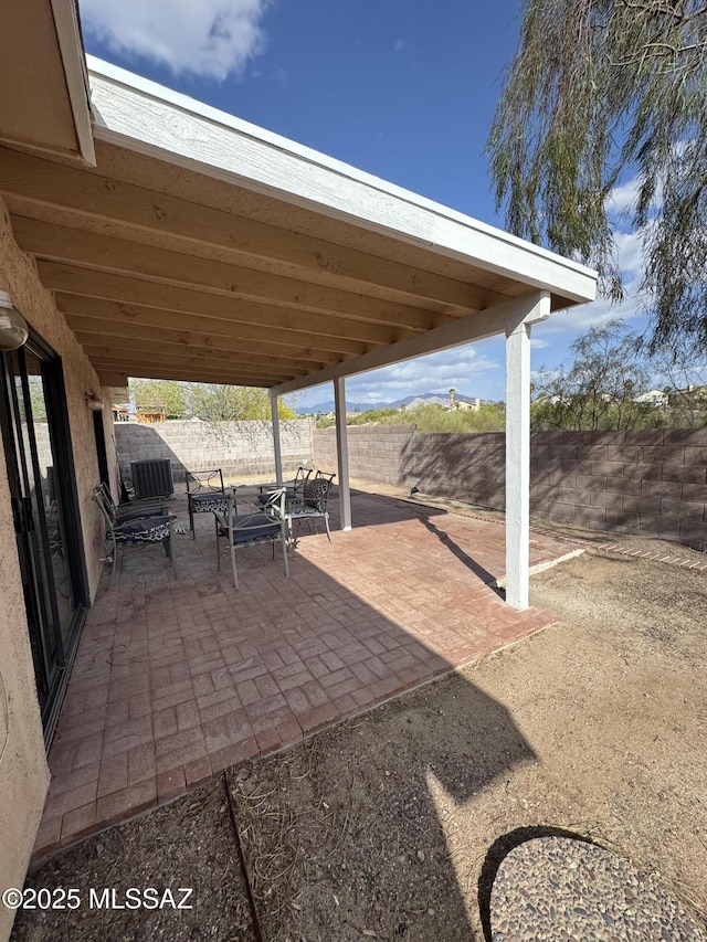 view of patio / terrace with a fenced backyard