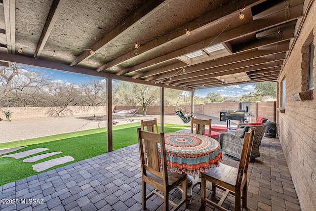 view of patio with a fenced backyard