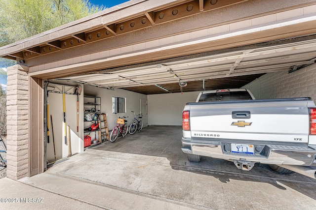 view of garage