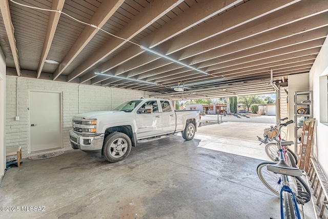 view of garage