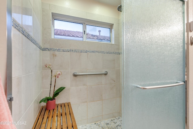 full bath featuring a shower stall