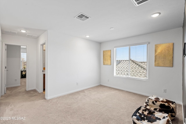 22082 E Thunderhead Dr, Red Rock, AZ 85145 - interior space with baseboards, visible vents, and light carpet