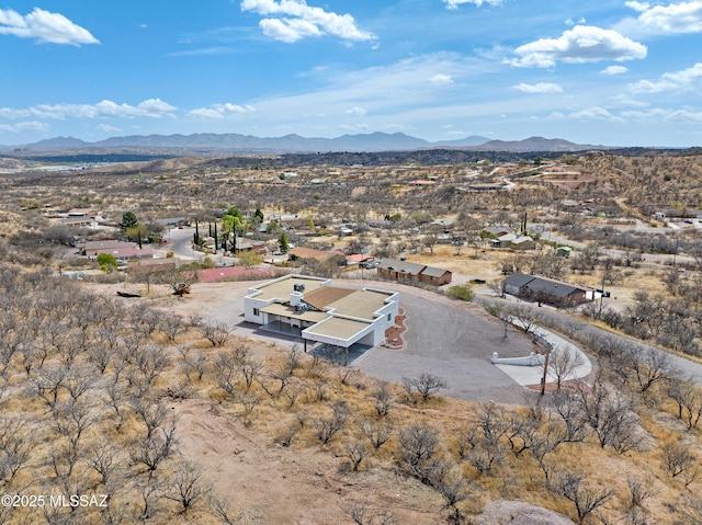 bird's eye view with a mountain view