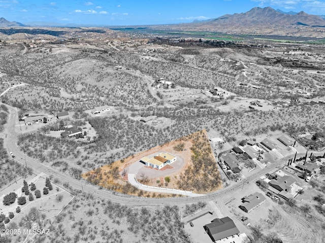 drone / aerial view with a mountain view