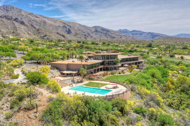 exterior space featuring a mountain view