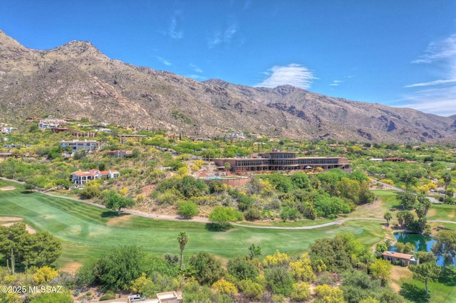 view of mountain feature featuring golf course view