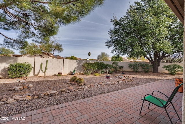 view of patio with a fenced backyard