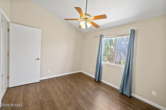 3625 N Avenida Albor, Tucson, AZ 85745 - unfurnished room with a ceiling fan, wood finished floors, and baseboards