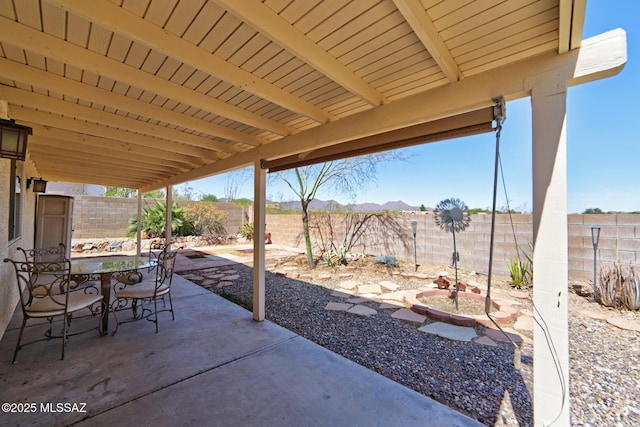 3625 N Avenida Albor, Tucson, AZ 85745 - fenced backyard featuring a mountain view and a patio