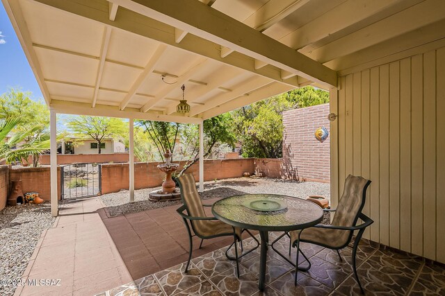 221 N Calle Del Lago, Green Valley, AZ 85614 - view of patio / terrace with fence and a gate