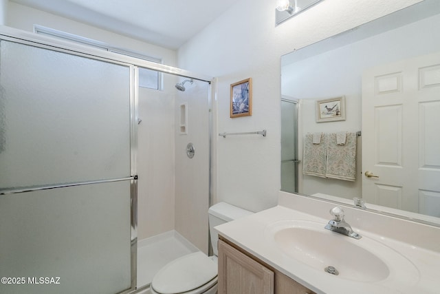 14180 N Trade Winds Way, Oro Valley, AZ 85755 - full bathroom with toilet, a stall shower, and vanity