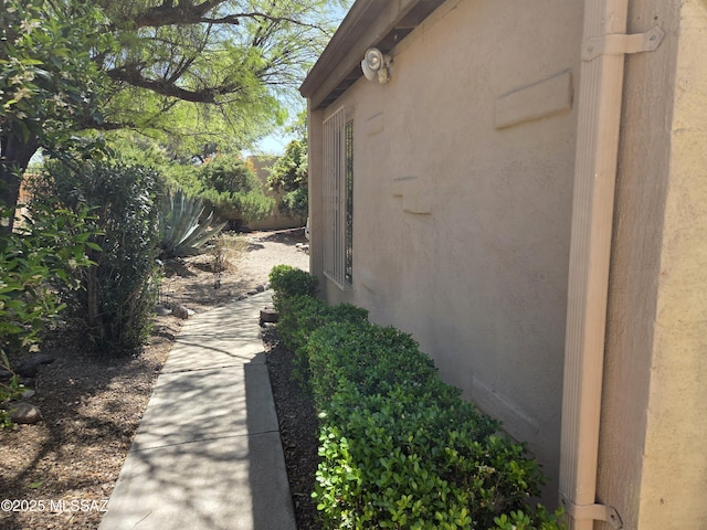 view of home's exterior featuring stucco siding