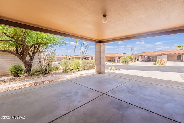 view of patio / terrace featuring a residential view