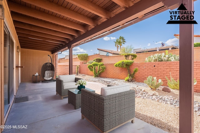 view of patio / terrace with a fenced backyard