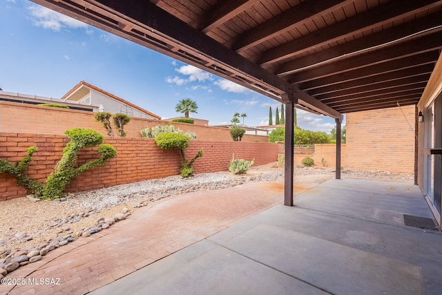 view of patio with a fenced backyard