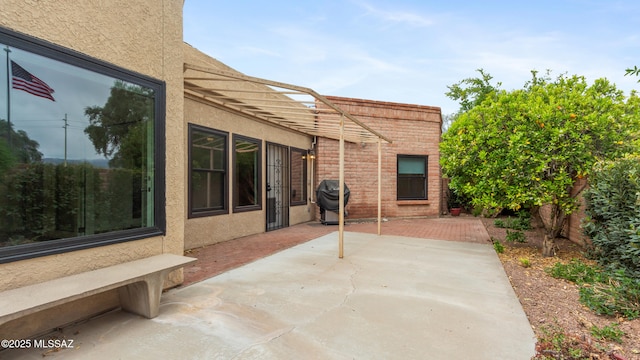 view of patio featuring grilling area