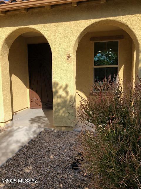 12171 N Golden Mirror Dr, Marana, AZ 85658 - property entrance featuring stucco siding