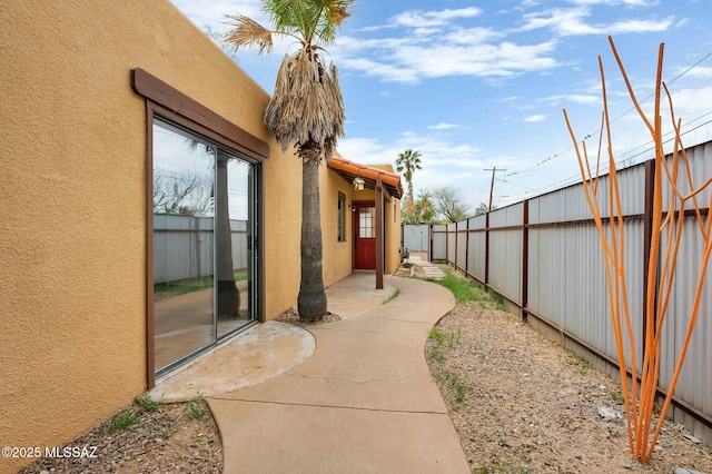 view of yard with a patio and fence