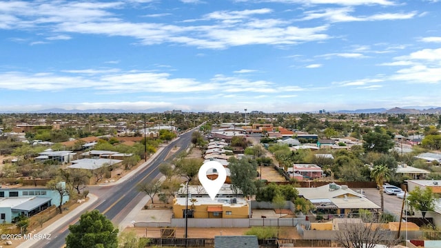 bird's eye view with a mountain view