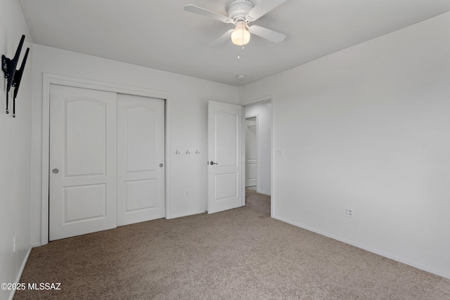 761 W Grantham St, Vail, AZ 85641 - unfurnished bedroom featuring carpet, a closet, baseboards, and a ceiling fan