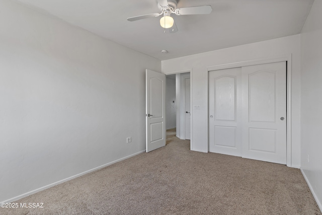 761 W Grantham St, Vail, AZ 85641 - unfurnished bedroom featuring baseboards, carpet flooring, a closet, and ceiling fan
