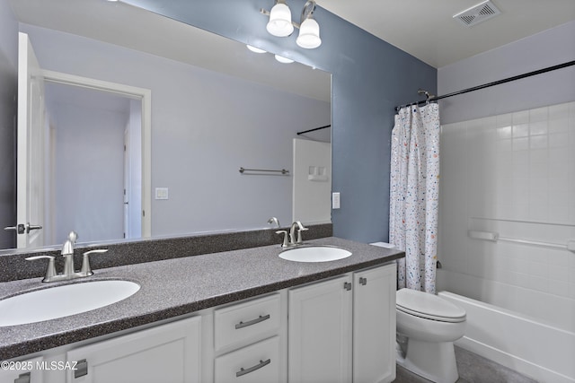 761 W Grantham St, Vail, AZ 85641 - full bathroom with a sink, toilet, shower / tub combo with curtain, and visible vents