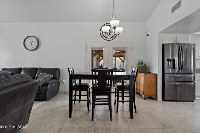 761 W Grantham St, Vail, AZ 85641 - dining area with a notable chandelier, french doors, and visible vents