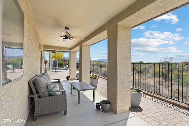 761 W Grantham St, Vail, AZ 85641 - view of patio / terrace featuring a ceiling fan and a fenced in pool