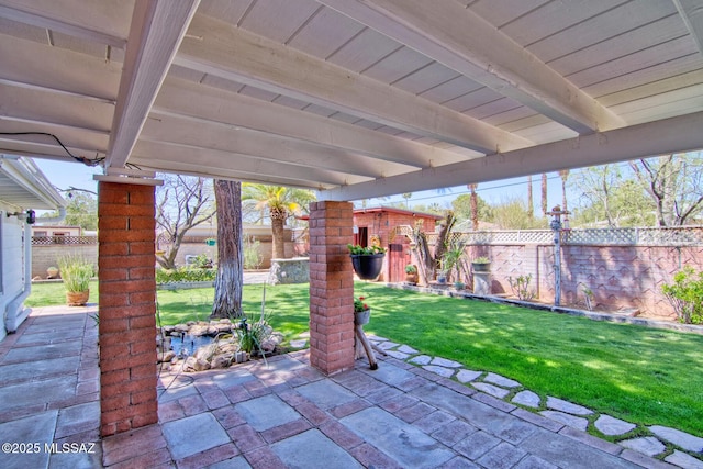 view of patio / terrace featuring a fenced backyard