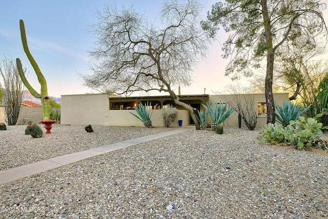 view of front of property featuring stucco siding