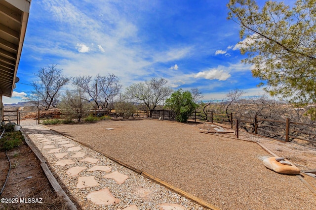view of yard featuring fence