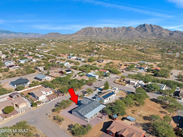 bird's eye view with a mountain view and a residential view