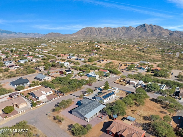 drone / aerial view with a mountain view and a residential view