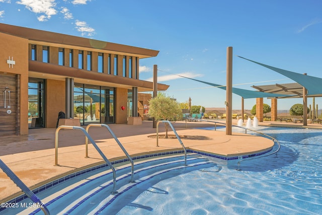 13906 N Rim Trl, Marana, AZ 85658 - view of pool with a patio area, a pool, and fence