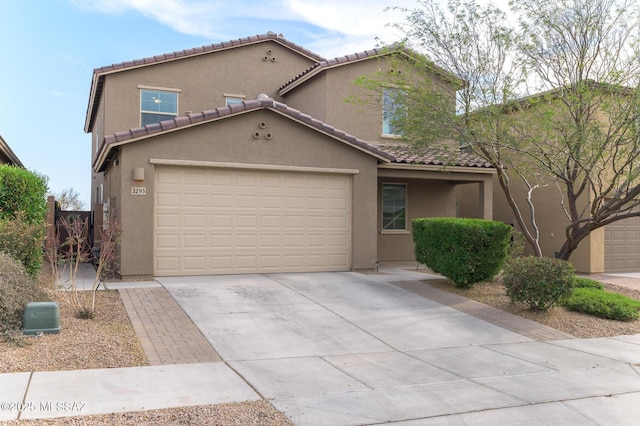 3295 W Sunlit Peak Dr, Tucson, AZ 85742 - view of front of house featuring driveway, stucco siding, and a tile roof