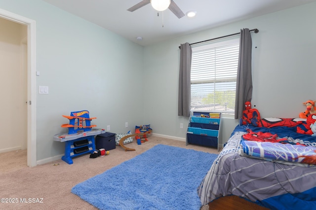 3295 W Sunlit Peak Dr, Tucson, AZ 85742 - bedroom with carpet flooring, baseboards, and ceiling fan
