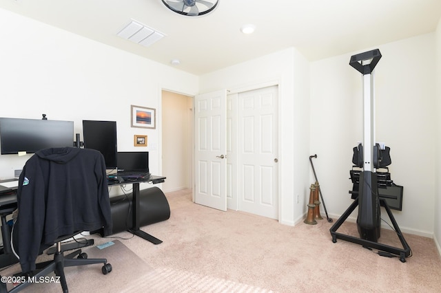 3295 W Sunlit Peak Dr, Tucson, AZ 85742 - carpeted home office with visible vents and baseboards