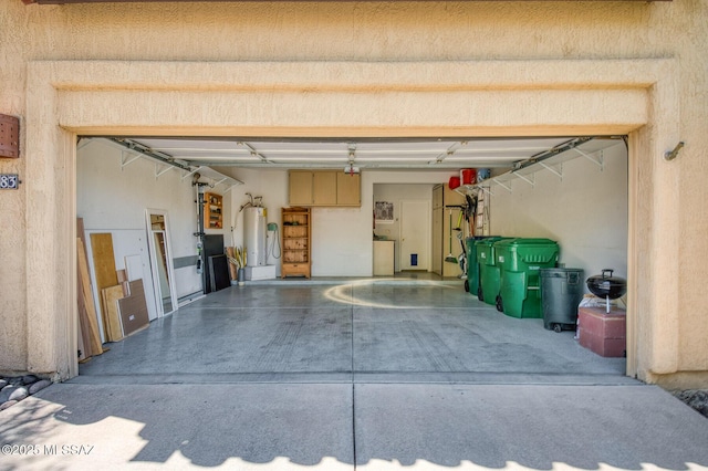 garage with water heater