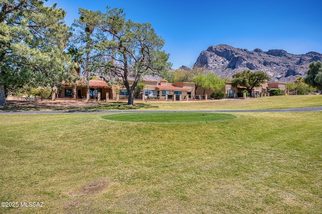 view of yard featuring a mountain view