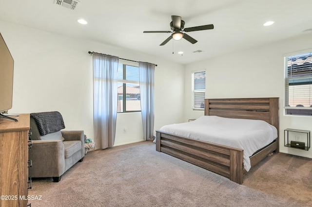 6548 E Via Arroyo Largo, Tucson, AZ 85756 - carpeted bedroom with recessed lighting, a ceiling fan, and baseboards