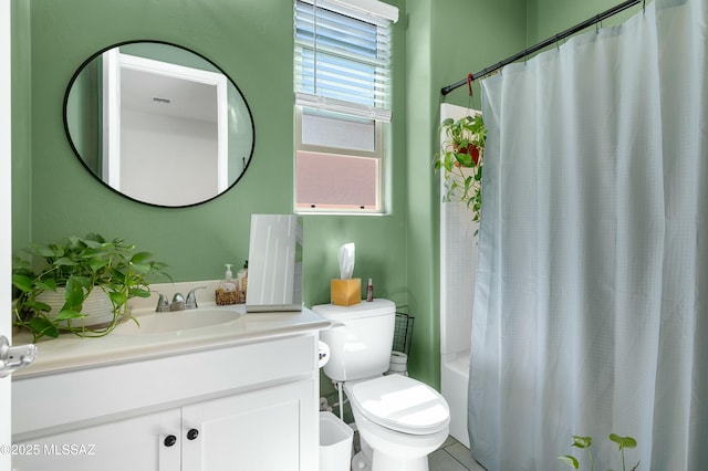 6548 E Via Arroyo Largo, Tucson, AZ 85756 - bathroom featuring vanity, toilet, and shower / tub combo